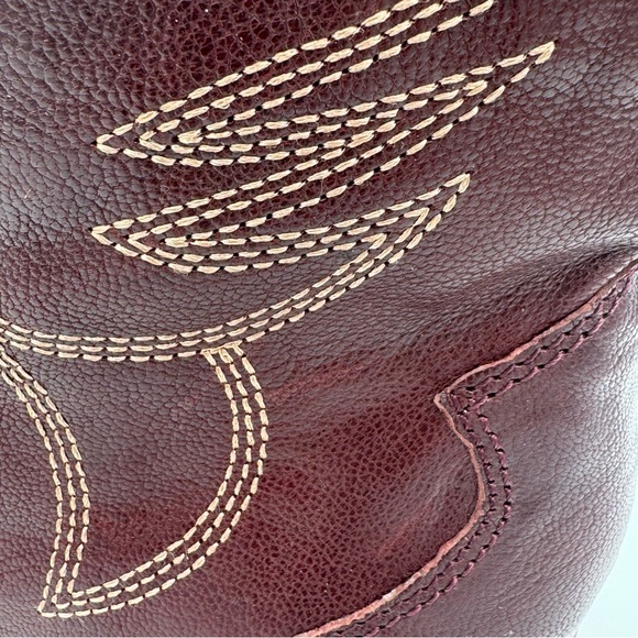 Chinese Laundry Fiona Ankle Western Cowgirl Leather Boots Intricate Stitching - Picture 8 of 12